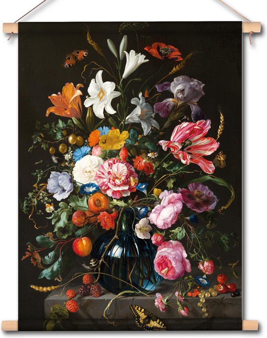 Textielposter / Wandkleed Vaas met bloemen - Jan Davidsz de Heem - 120x170 cm