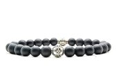 Beaddhism - Armband - Matt Black - 925 Zilver - Yasa - 8 mm - 21 cm