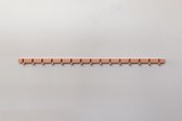 Vij5 - Coatrack By The Meter door Maarten Baptist - metalen wandkapstok, lasergesneden uit een buisprofiel met 15 haken - 150cm - RAL3012 beige-rood