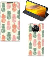 Smartphone Hoesje Xiaomi Poco X3 | Poco X3 Pro Leuk Bookcase Ananas