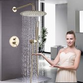 Productgigant - Doucheset met regendouchekop en handdouche - goud - 25CM - Wandmontage