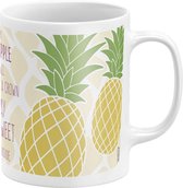 Keramische Mok in doos Ananas - Cadeauset - 2 stuks