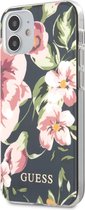 Navy hoesje van Guess - Backcover - iPhone 12 Mini - Flower TPU