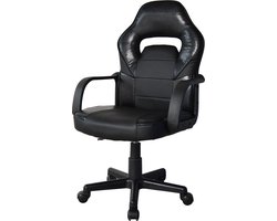 Bureaustoel Thomas junior - gamestoel racing gaming stijl - hoogte verstelbaar - zwart
