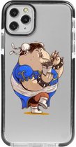 Hoesjes Atelier Zwart Frame Transparant Impact Case Dikke Chun-Li Street Fighter voor  IPhone 11Pro met ScreenProtector