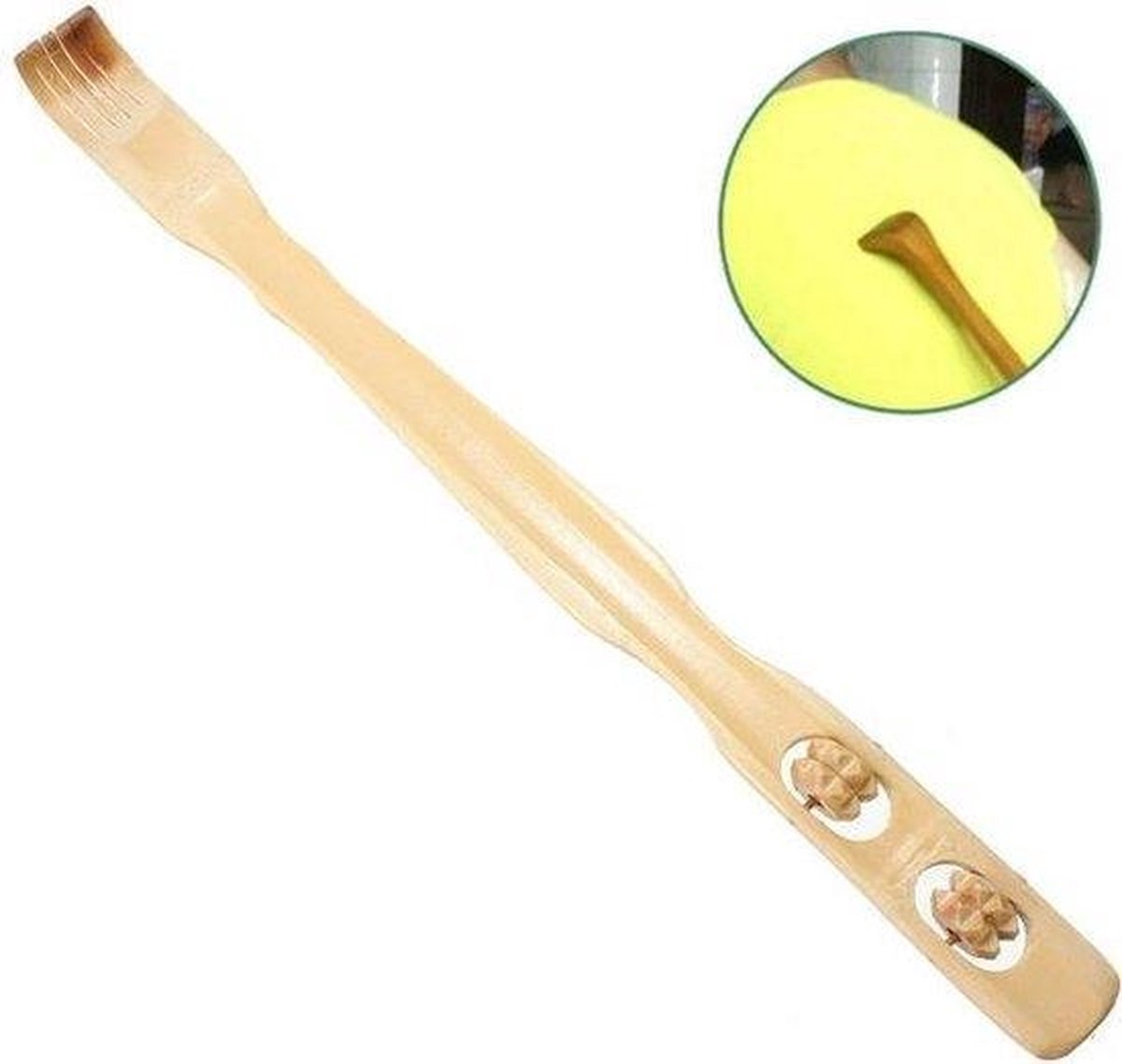Goedkoopste Bamboe Rugkrabber & Massage Roller 2-In-1 | Rugmassage | Ruggekraber | rugkrabber stok |