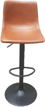 Design barstoel met pomp Phoebe, set van 2 stoelen, cognac, barkruk