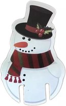 Kerst Decoratie - Glas - Diner - Versiering - sneeuwpop - Karton - Set 10 stuks