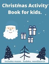 Christmas activity book for kids includes mazes, sudoku, wordsearch