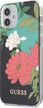 Zwart hoesje van Guess - Backcover - iPhone 12 Mini - Flower TPU