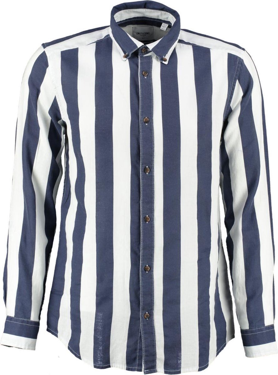 Only Sons Blauw Wit Gestreept Overhemd S bol