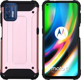 iMoshion Rugged Xtreme Backcover Motorola Moto G9 Plus hoesje - Rosé Goud