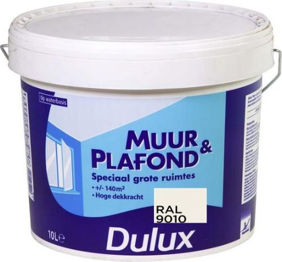Dulux Muur- & Plafondverf - Gebroken wit(RAL 9010) - Mat - 10 Liter