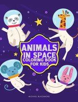 Animals In Space Coloring Book for Kids