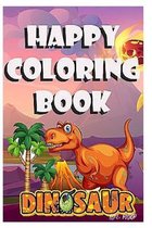 happy coloring book dinosaur