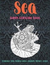 Sea - Adult Coloring Book - Stingray fish, Chinese carps, Seashell, Moray, other