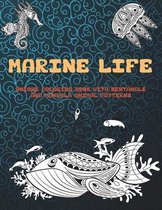 Marine life - Unique Coloring Book with Zentangle and Mandala Animal Patterns