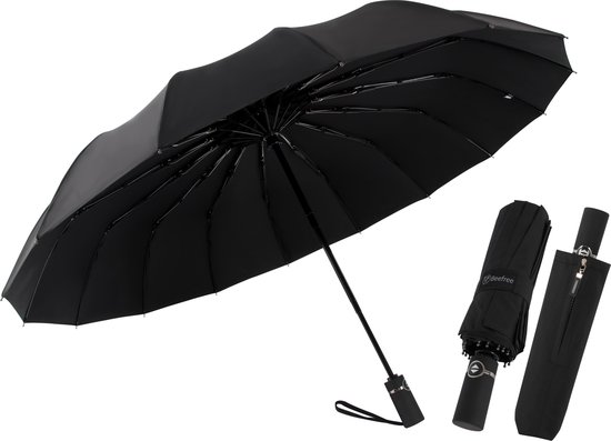 Beefree Automatic MONSTER Parapluie Storm 16 panneaux Ø 104 cm - Zwart