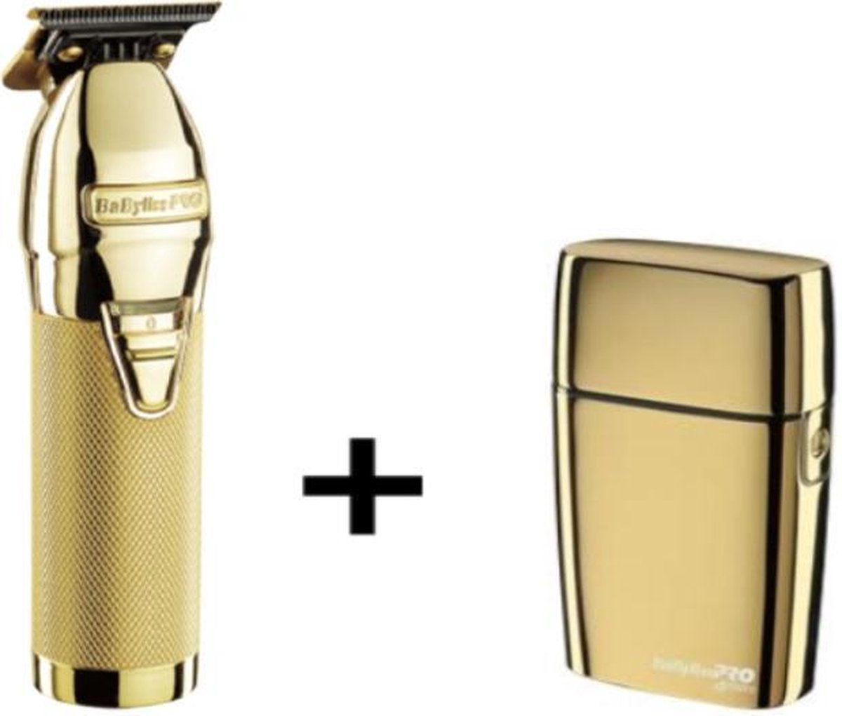 BaByliss Pro Skeleton trimmer Gold + Babyliss Pro FoilFX02 Shaver Gold