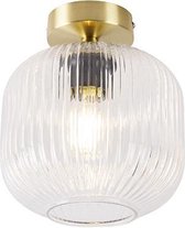 QAZQA karel - Art Deco Plafondlamp - 1 lichts - Ø 200 mm - Goud/messing - Woonkamer | Slaapkamer | Keuken
