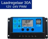 KD | 30A Laadregelaar DC 12V - 24V PWM | Zonnepaneel | Duurzame energie