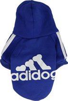 Adidog Hoodie - Hondentrui Maat XXXL - Blauw - Hondenkleding - Gewicht Hond 7 tot 10 KG