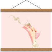 Schoolplaat – Glas met Goude Glitters - 40x30cm Foto op Textielposter (Wanddecoratie op Schoolplaat)