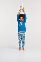 Woody pyjama jongens/heren - blauw - zeemeeuw - 211-1-PLS-S/871 - maat 140