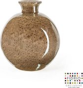 Design vaas Bolvase - Fidrio BRONZE - glas, mondgeblazen bloemenvaas - diameter 19 cm