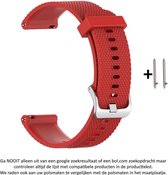 Rood Siliconen Bandje voor (zie compatibele modellen) 22mm Smartwatches van Samsung, LG, Seiko, Asus, Pebble, Huawei, Cookoo, Vostok en Vector – Maat: zie maatfoto – 22 mm red rubb