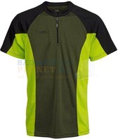 RSL T-shirt Badminton Tennis Zwart/Lime maat 152