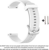 Wit Siliconen Bandje voor (zie compatibele modellen) 22mm Smartwatches van Samsung, LG, Seiko, Asus, Pebble, Huawei, Cookoo, Vostok en Vector – Maat: zie maatfoto – 22 mm white sma
