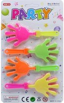Klapperhandjes Party | 12,5 cm | 4 stuks op blister