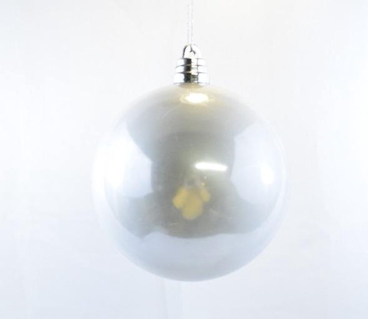 XXL kerstbal 2 stuks zilver glans kunststof: Ø 15 cm