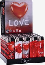 Aansteker 50 Stuks - Love - Rood - Lighter - Liefde - Rode Hart.