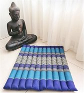 Meditatiemat – Yogamat – meditatiemat vierkant - Vierkant matje – Thais matje – 50x50x4 cm - Blauw