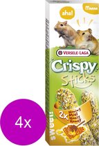 Versele-Laga Crispy Sticks Hamster & Gerbil - Snack pour rongeurs - 4 x Miel 2x55 g