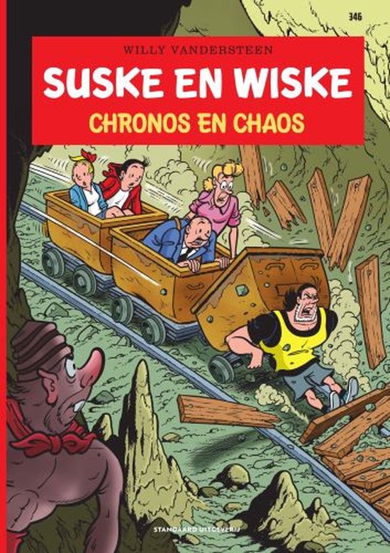 Suske en Wiske 346: Chronos en Chaos. Personages in mijnwagentjes op een achtbaan.