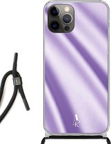 iPhone 12 Pro hoesje met koord - Lavender Satin