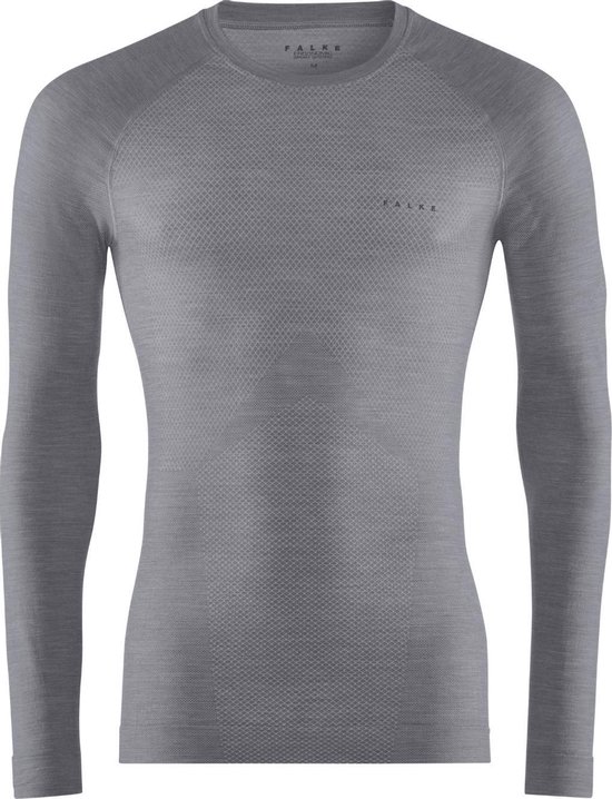 FALKE Wool Tech Light Shirt Lange Mouw Heren 33233 - Grijs 3757 grey-heather Heren - M
