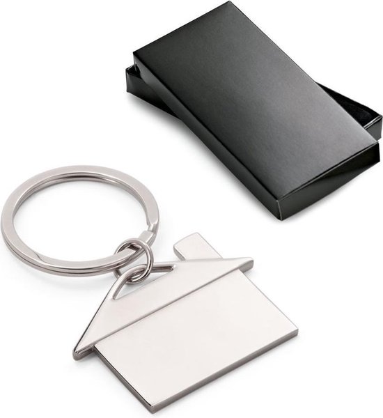 1x Porte-clés avec maison en coffret cadeau aluminium 5 x 3,5 cm - Porte-clés - Cadeaux de pendaison de crémaillère