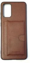 Leder Pasjeshouder Hoesje voor de Apple iPhone 12 Mini - iPhone 12 Mini Hoesje - Kaarthouder - Hoesje - Portemonnee – Hoes - Creditcard houder – Bruin – Back Cover – Achterkantje – Leer – Ges