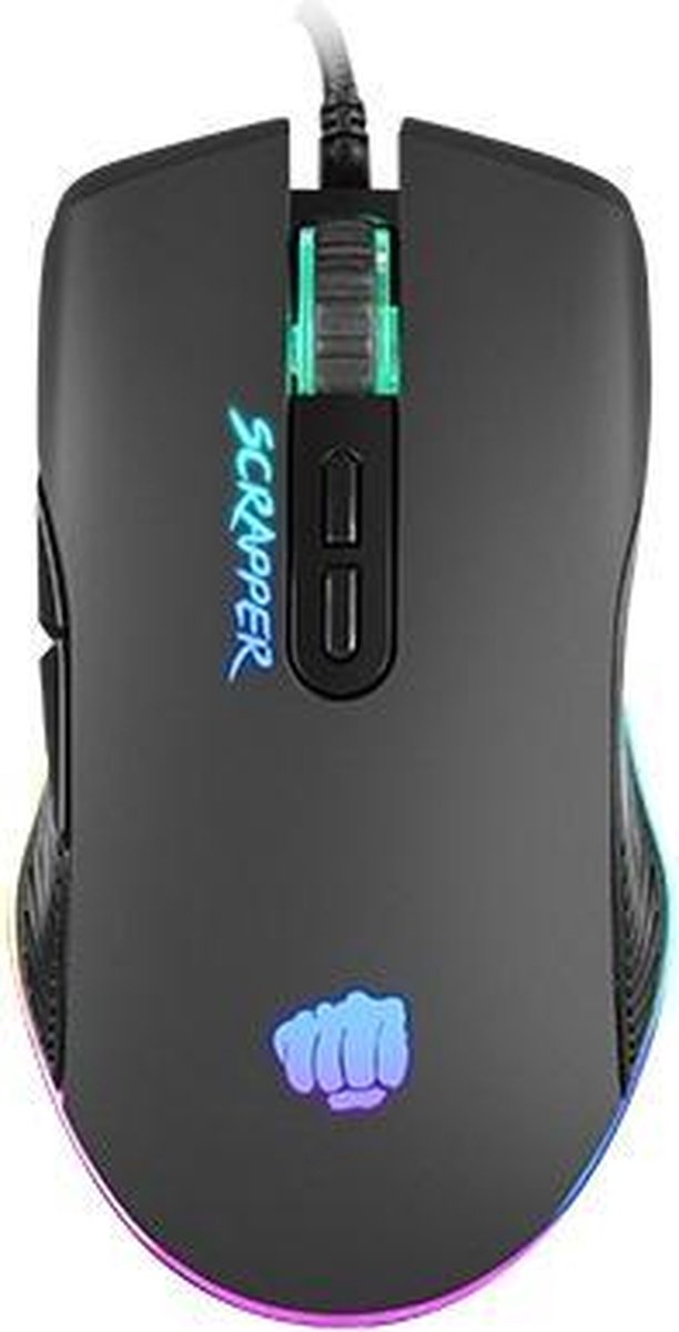 GAMING MUIS FURY SCRAPPER 6400DPI RGB BACKLIT OPTISCH MET SOFTWARE ZWART