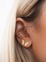 Oorbellen vlinder - goud - gold plated - ear party
