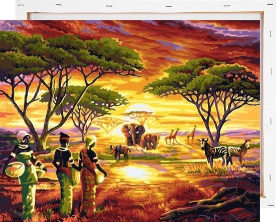 Geit een paar Museum Schilderen op Nummer Safari Afrika 40x50 met Frame Volwassenen & Kinderen -  Kleuren op... | bol.com