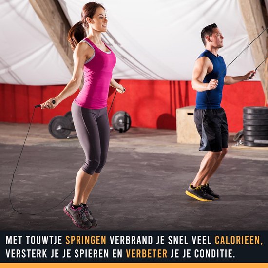 Corde à sauter Speedrope pour Adultes - Corde à sauter pour Sport et Fitness - Corde à sauter - Zwart