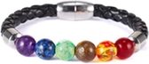 7 Chakra Natuurstenen Kralenarmband - magneet sluiting