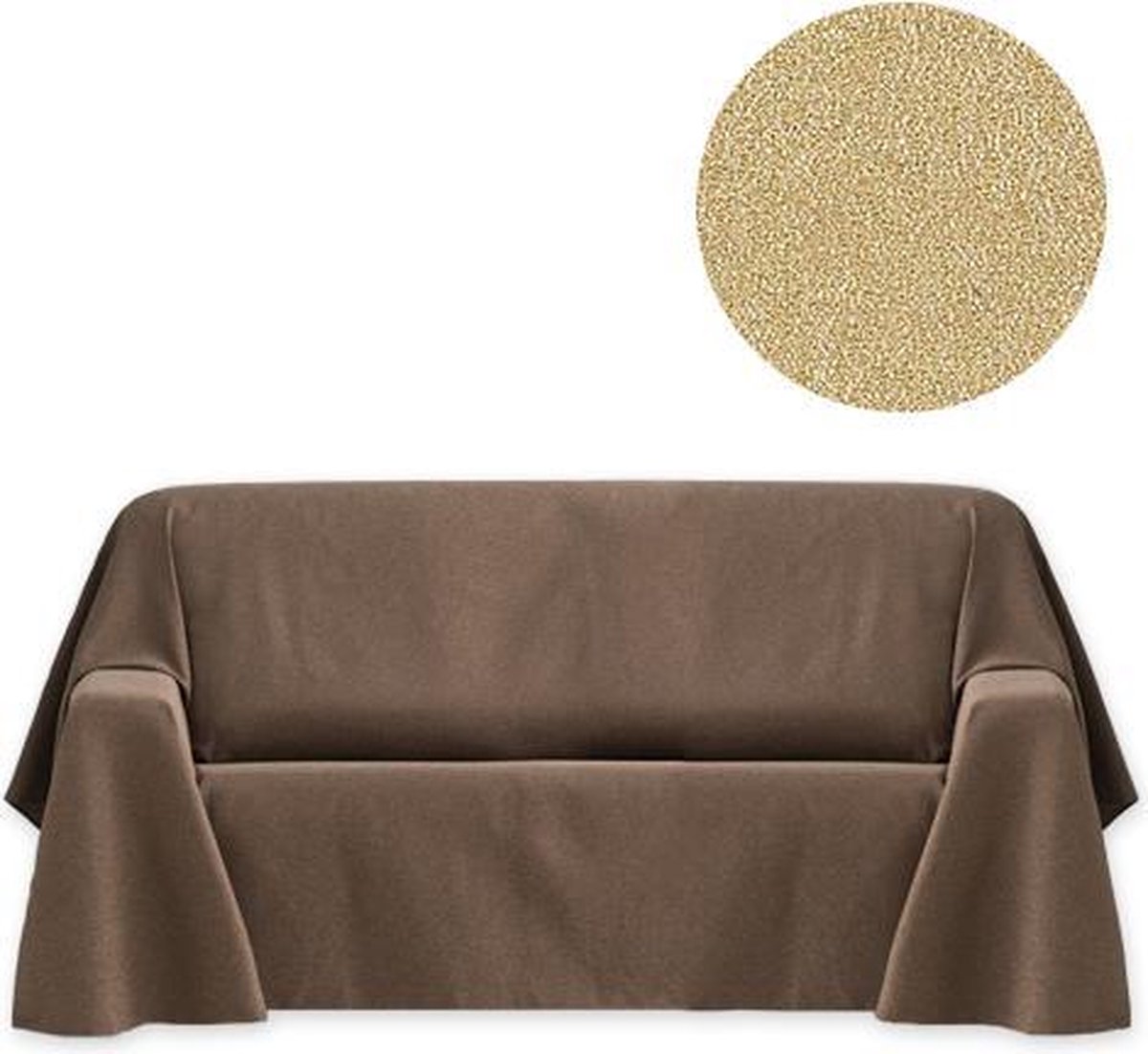Belmarti® Plaid Banes 240x270cm Beige - Multifunctione plaids - Blijft uitstekend liggen op je bank - Premium kwaliteit uit Europa