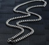 Zilver Kleurige Heren Ketting | 4,5mm | Staal | Ketting Heren | Ketting| Mannen |55cm|ketting| Mannen Cadeautjes | Cadeau voor Mannen|Man