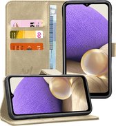 Samsung A32 Hoesje - Samsung Galaxy A32 5G Hoesje Book Case Leer Wallet - Goud